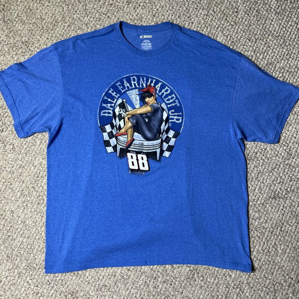 Dale Earnhardt Jr T Shirt Men’s XXL NASCAR Blue Racing Girl